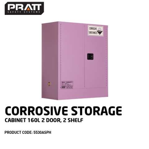 PRATT CABINET DG CORROSIVE LIQUID 2 SHELF 160L 1295 X 1115 X 500MM